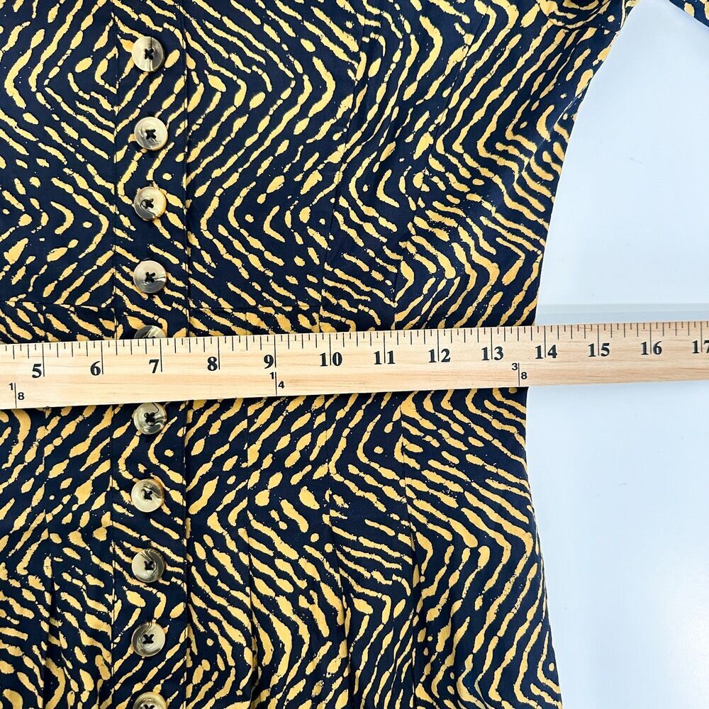 Ulla Johnson Black and Gold Printed Long-Sleeve Midi Dress - Picture 13 of 13